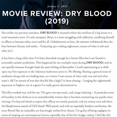 MOVIE REVIEW: DRY BLOOD (2019)